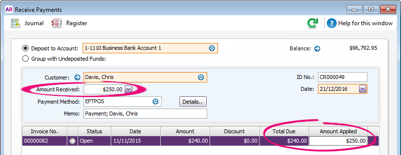record overpayment in quickbooks for mac